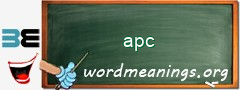 WordMeaning blackboard for apc
